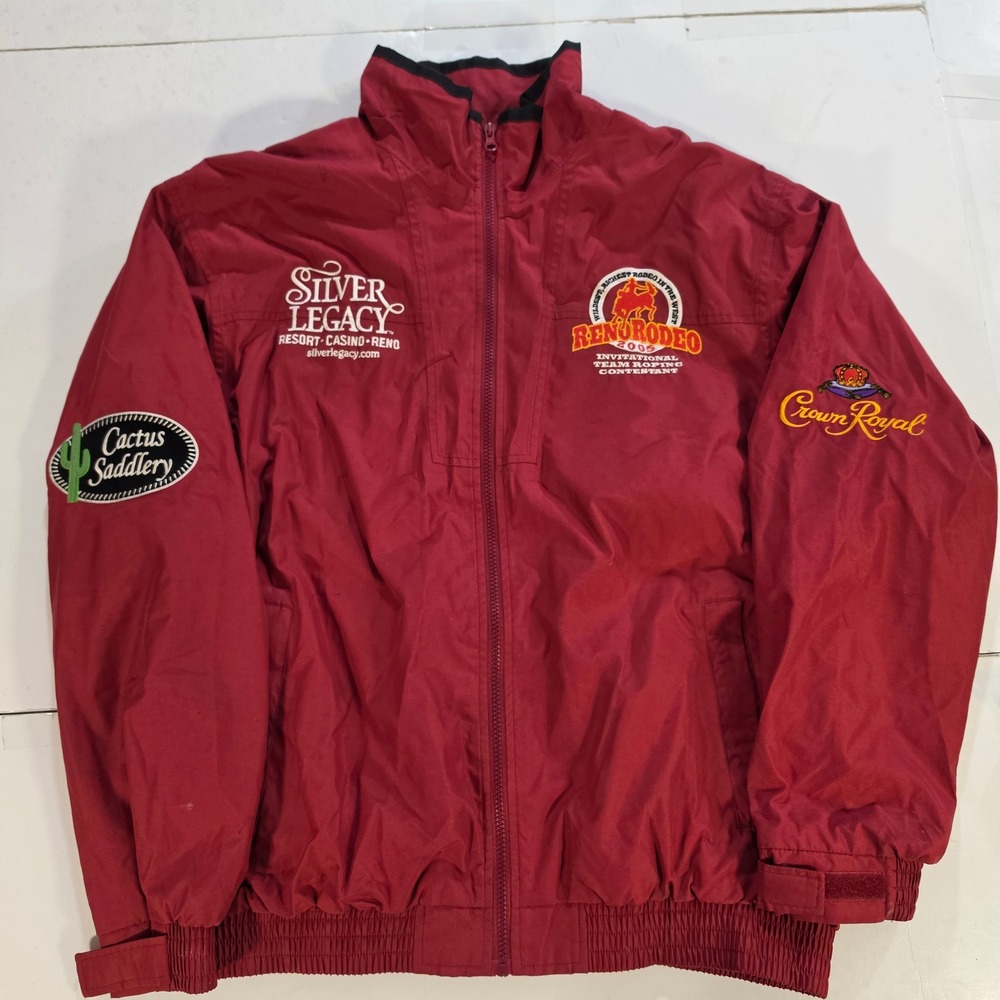 Professionals Choice Reno Rodeo 2005 Jacket Mens Large Wrangler Crown Royal Red